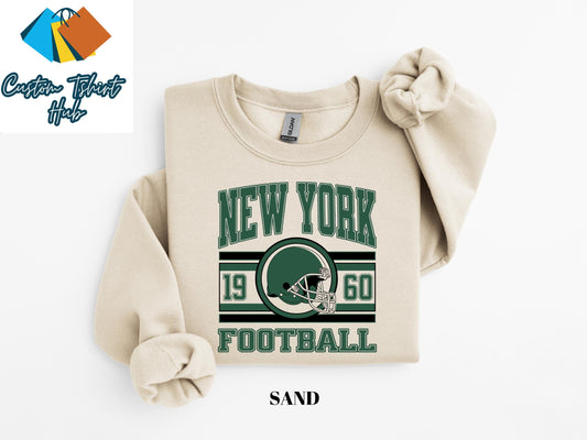 New York Football Vintage 90s Style Sweatshirt, New York Football Shirt, Sunday Football Shirt, New York Crewneck Sweatshirt, Game Day Shirt