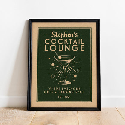 Martini Print, Cocktail Poster, Speakeasy Bar Cart Decor | Bar Cart Prints | Martini Art, Cocktail Wall Art
