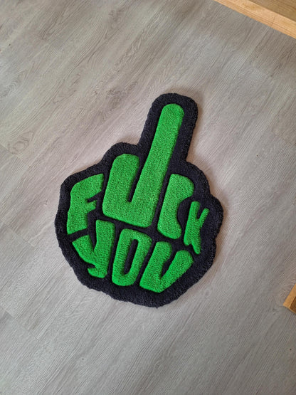Handmade "Fuck You" Tufted Rug: Funny Swear Word Decor