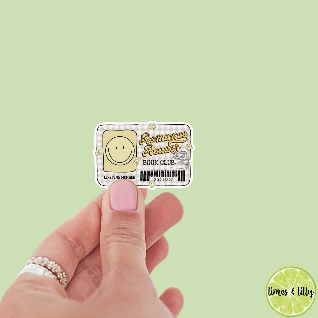 Romance Reader Book Club Lifetime Member Card ID Vinyl Sticker | Book Stickers | Kindle Stickers | Bookish Stickers | Gift for Book Lover