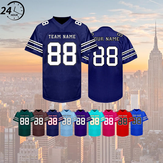 Custom Football Jersey  Stitched Name Number Logo, Personalized football Shirts Team Uniform Couple Wedding Jerseys for Men Women Kids  Fan