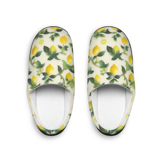 Slipper Gifte Lemon Print Women's Indoor Slippers Cozy Home Footwear Perfect Gift for Her Relaxation Self-Care Housewarming Spring Vibes