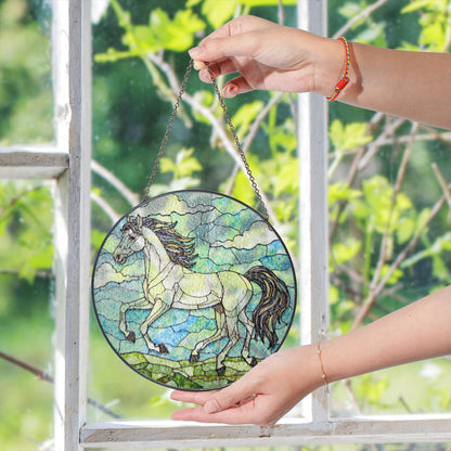 Horse Stained Glass Suncatcher Window Hanging Decoration Gift for Horse Lovers