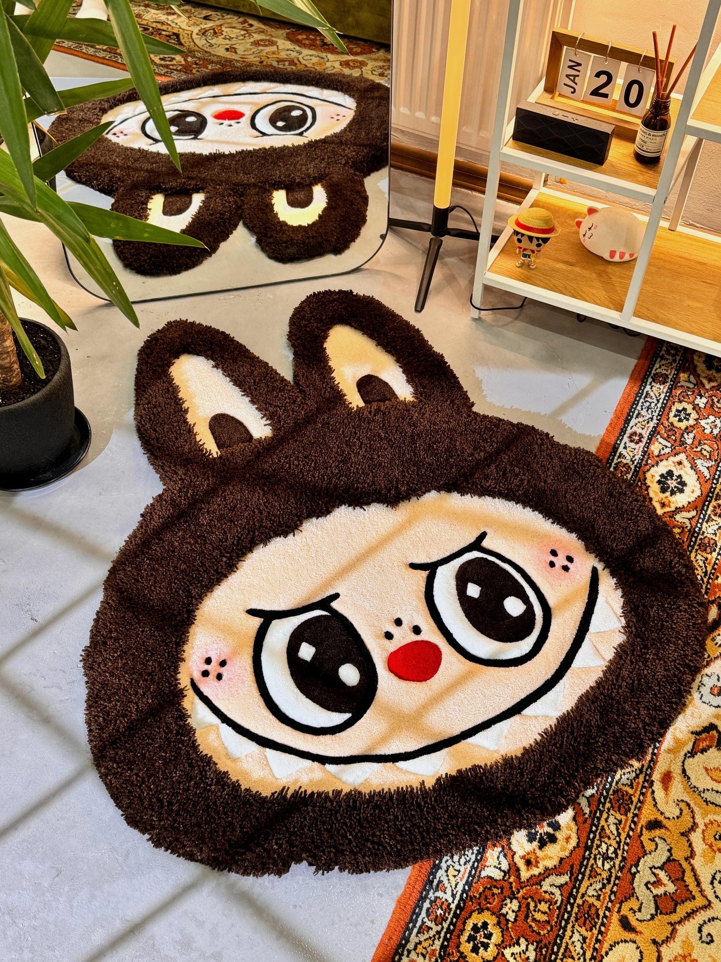 Cute Fluffy Monster Rug, Cute 3D Rug, Handmade Monster Rug, Tufted Fluffy Rug, Plush Rug