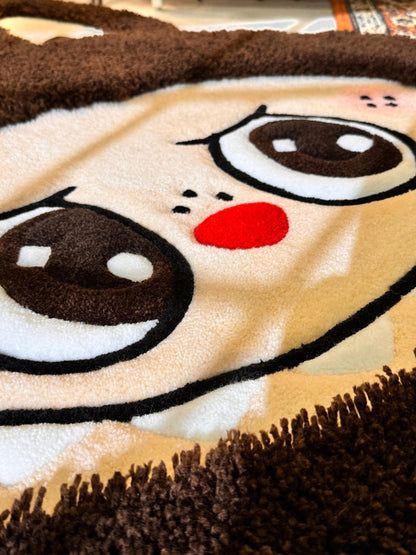 Cute Fluffy Monster Rug, Cute 3D Rug, Handmade Monster Rug, Tufted Fluffy Rug, Plush Rug