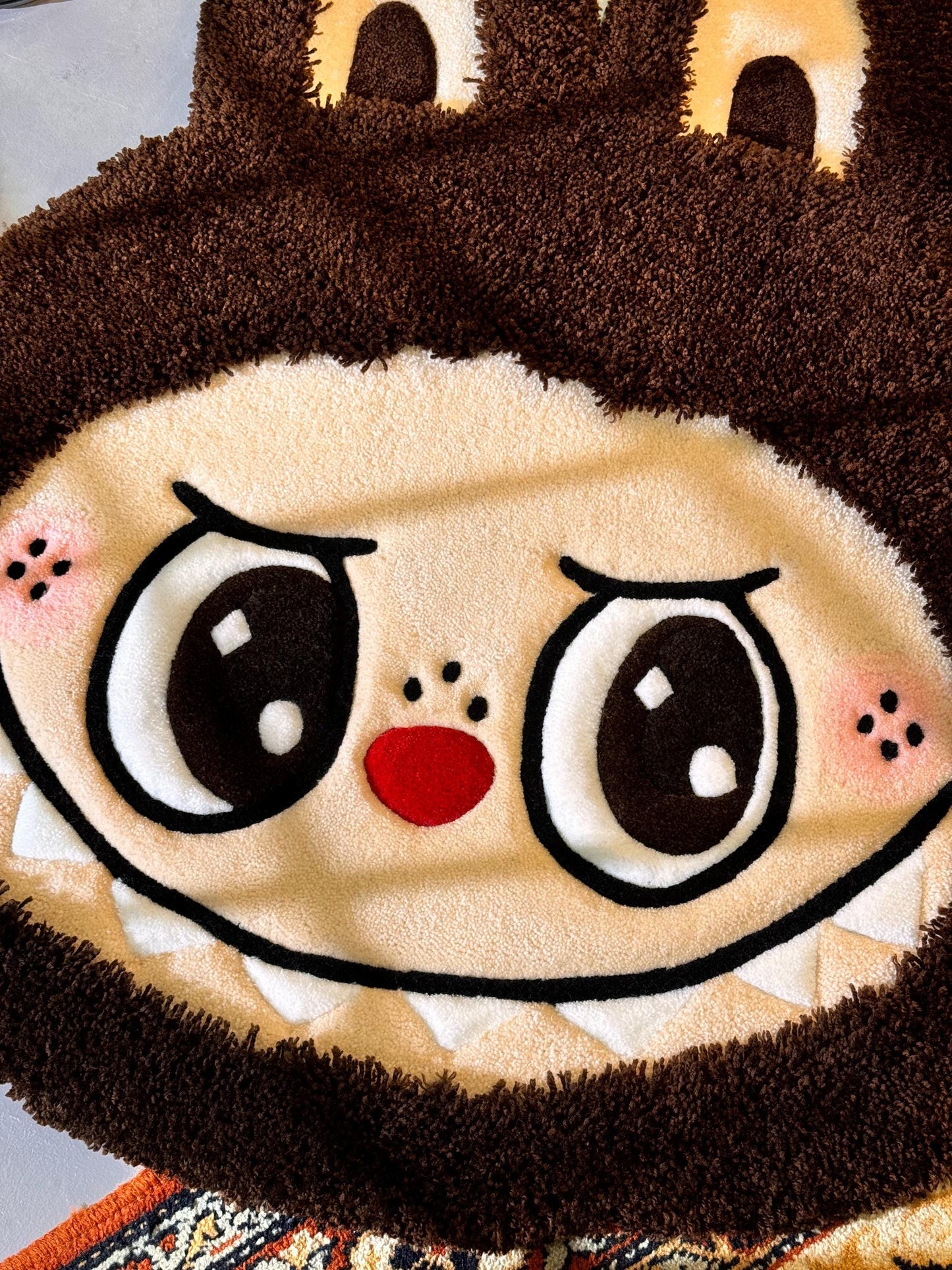 Cute Fluffy Monster Rug, Cute 3D Rug, Handmade Monster Rug, Tufted Fluffy Rug, Plush Rug