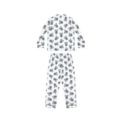 Chic Floral Satin Koala Pajamas, Soft Women's Sleepwear for Relaxation, Cozy Loungewear, Perfect for Gift Giving, Travel Essentials