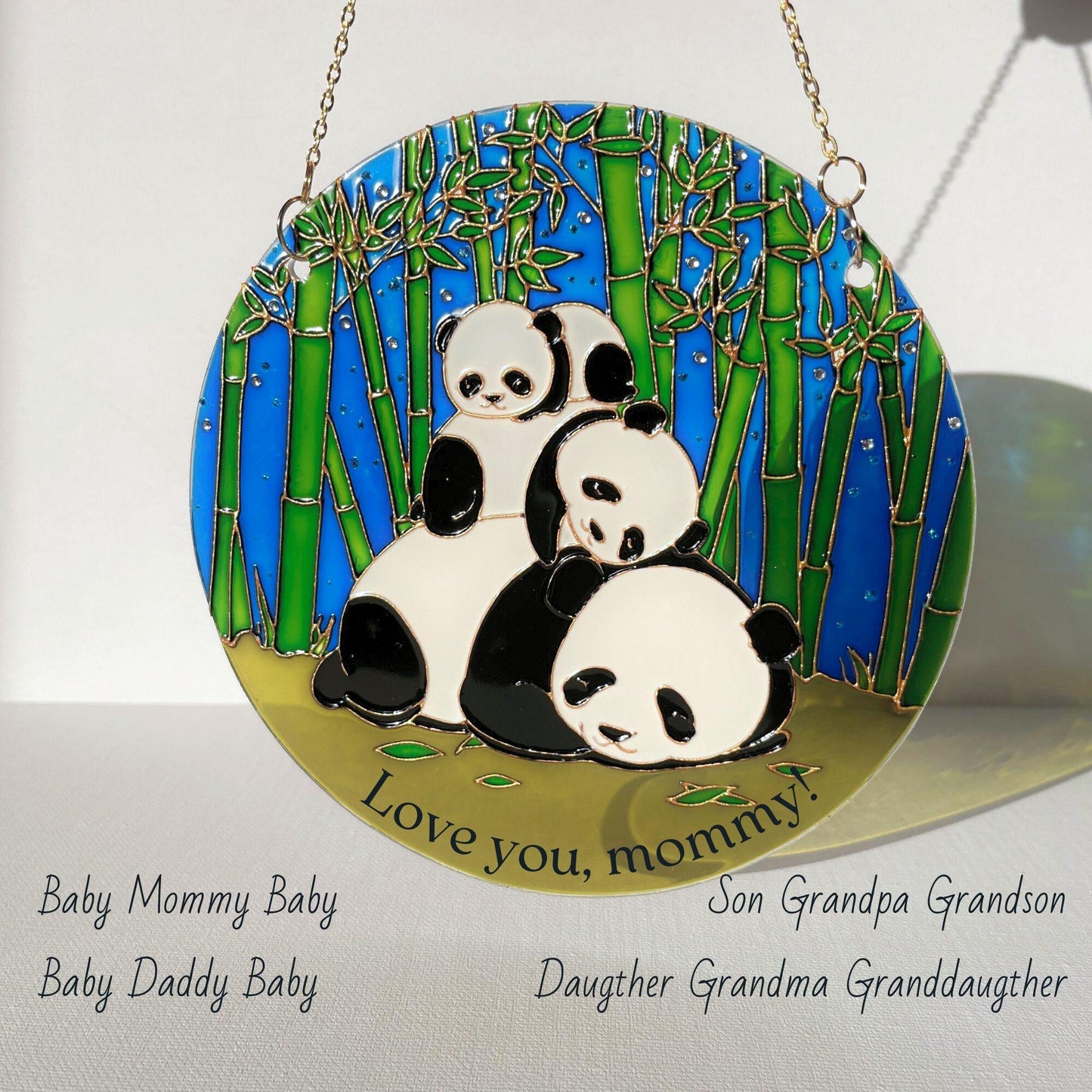 Personalized Memory gift Panda Bear and kids|1, 2, 3 babies| Grandma mom granddaughter| Mathers day gift| Grandpa  son grandson| Family