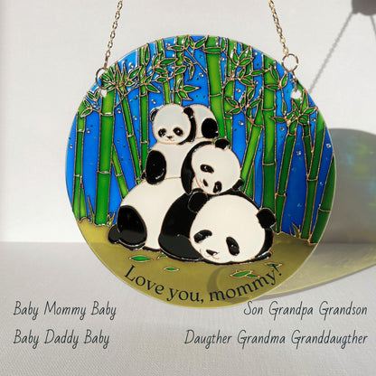 Personalized Memory gift Panda Bear and kids|1, 2, 3 babies| Grandma mom granddaughter| Mathers day gift| Grandpa  son grandson| Family