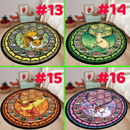 Sylveon rug, Eevee rug,Umbreon rug,Eevee Evolution rug,Eevee All Forms Evolution Rug ,Retro Game Rug, Game Rug,  Game Room Decor, Custom rug