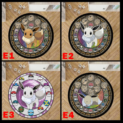Sylveon rug, Eevee rug,Umbreon rug,Eevee Evolution rug,Eevee All Forms Evolution Rug ,Retro Game Rug, Game Rug,  Game Room Decor, Custom rug