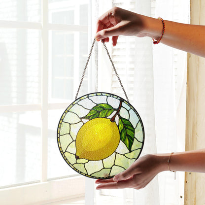Lemon Stained Glass Suncatcher Window Decor Gift for Mom Friend