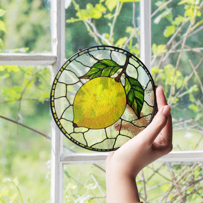 Lemon Stained Glass Suncatcher Window Decor Gift for Mom Friend