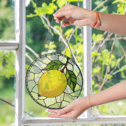 Lemon Stained Glass Suncatcher Window Decor Gift for Mom Friend