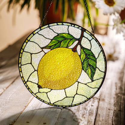 Lemon Stained Glass Suncatcher Window Decor Gift for Mom Friend