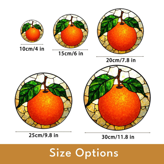 Orange Fruit Stained Glass Suncatcher Window Hanging Gift for Mom Dad Friend
