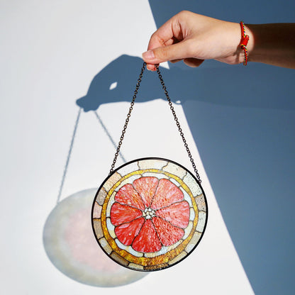 Red Flower Stained Glass Suncatcher Window Decor Gift for Mom Friend Birthday