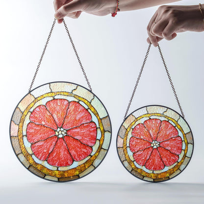 Red Flower Stained Glass Suncatcher Window Decor Gift for Mom Friend Birthday