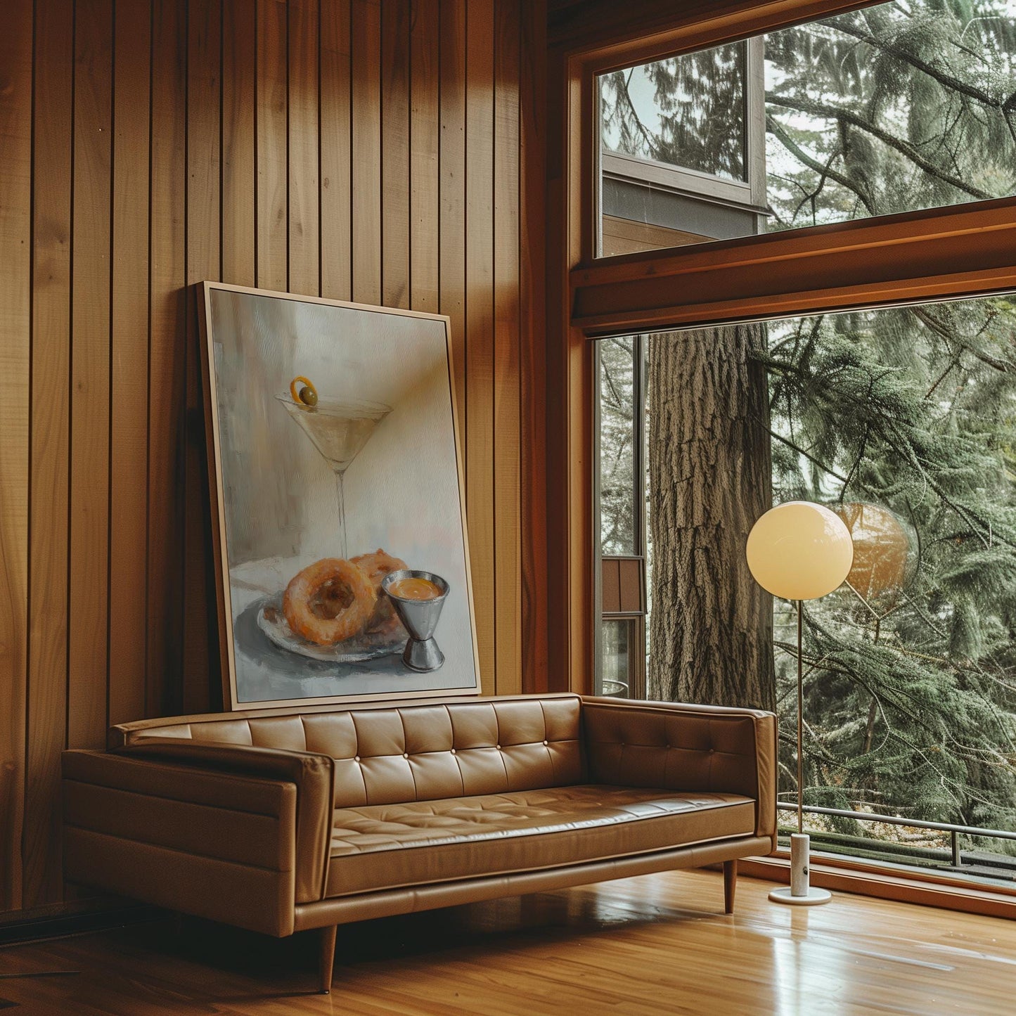 Dirty Martini with Onion Rings Art Print | Cute Quirky Whimsical | Cocktail Art Bar Cart Decor | Trendy Wall Art | Funny Food Art Gift