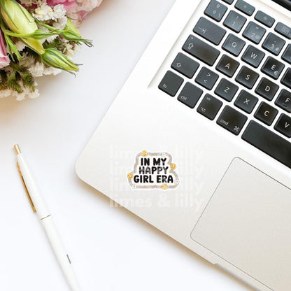 In My Happy Girl Era Vinyl Sticker | Smiley Face Sticker | Kindle Stickers | Bookish Stickers | Cute Stickers | Trendy Stickers