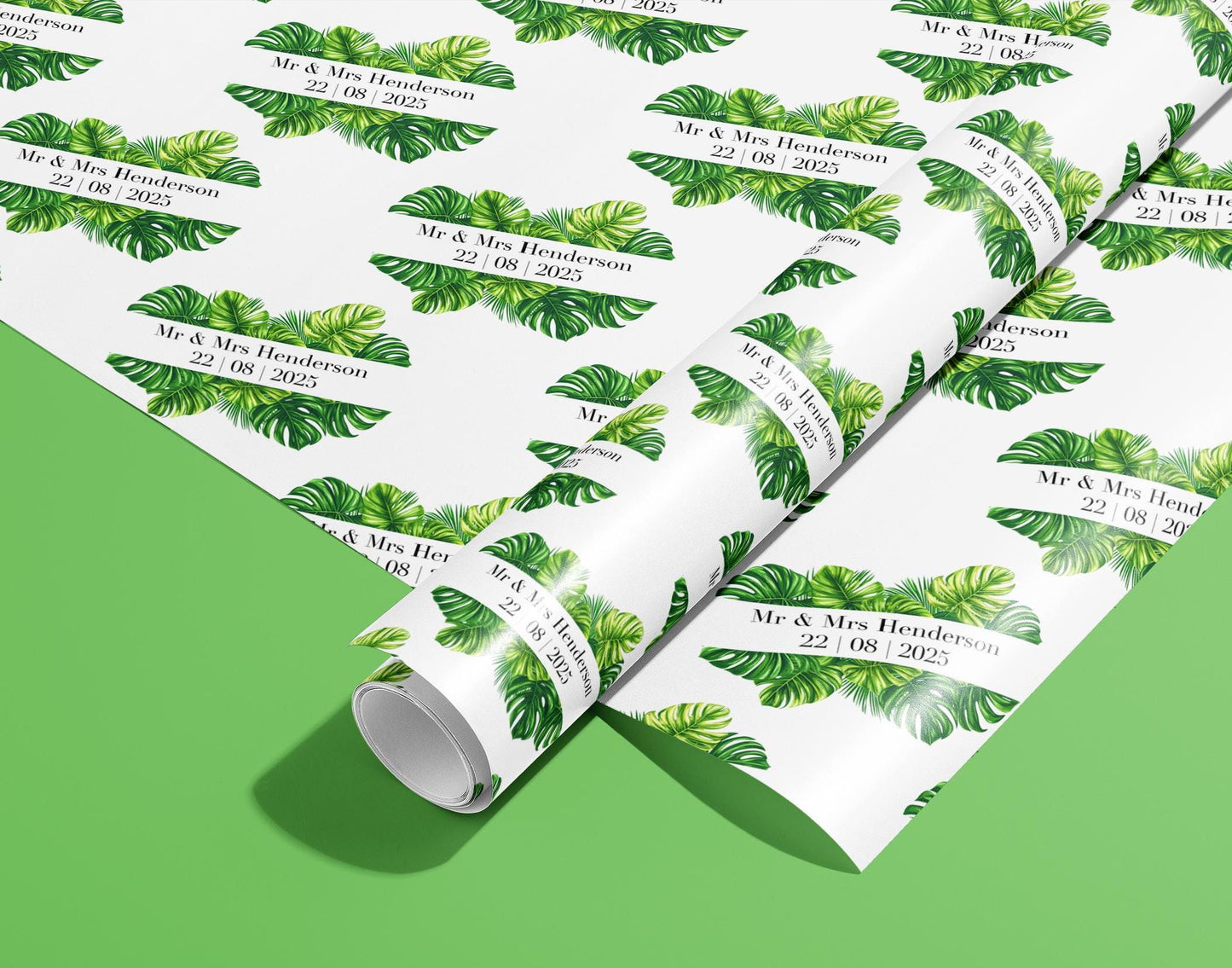 Personalised Wedding Gift Wrap, Surname, Wrapping Paper, Customised, Wedding, Party, Engagement, Couples, Newly Weds, Anniversary, Paper Eco