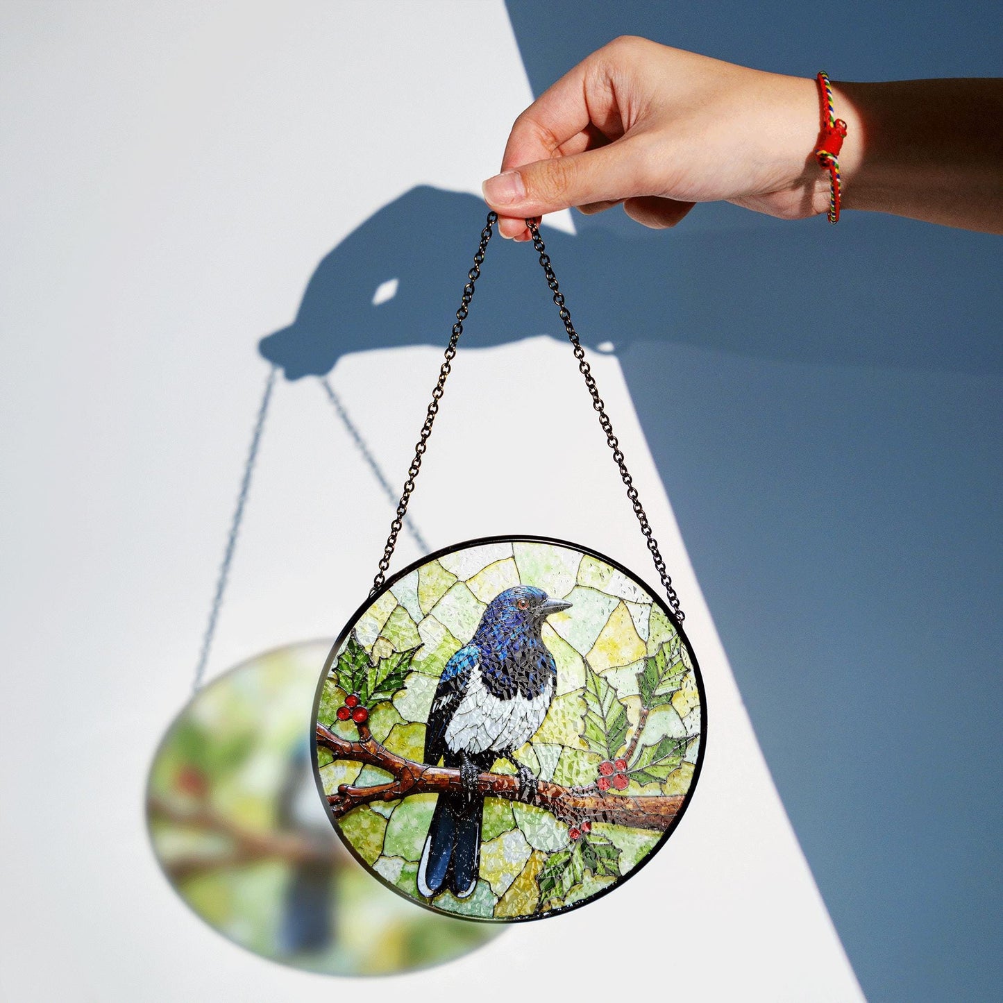 Stained Glass Bird Suncatcher Window Hanging Gift for Bird Lovers Home Decor