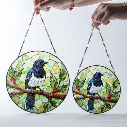 Stained Glass Bird Suncatcher Window Hanging Gift for Bird Lovers Home Decor