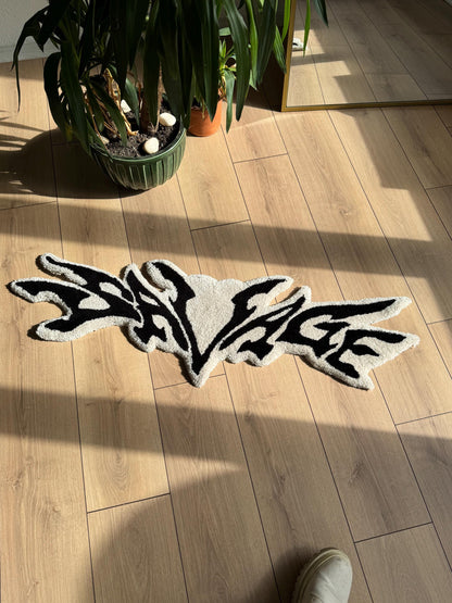 Savage Fluffy Handmade Tufted Rug, Gothic Beige Rug