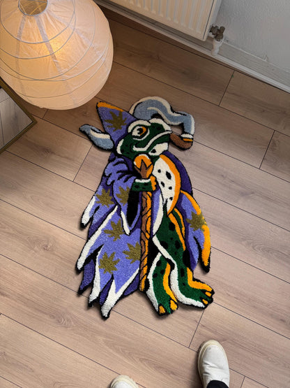 Frog Prince Rug - Unique Fantasy Design, Handmade Carpet for Your Magical Space