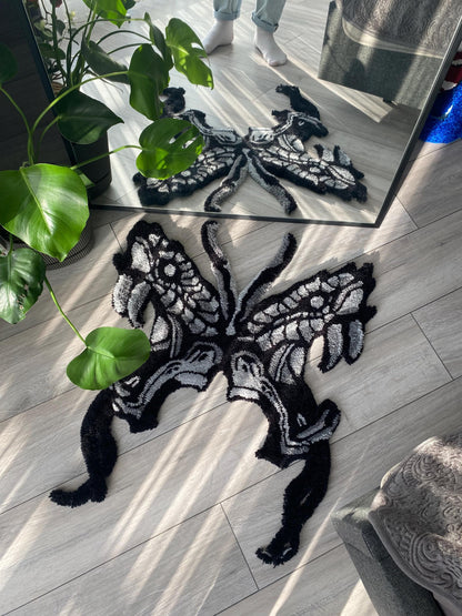 Handmade Snake and Butterfly Rug - Unique Rug Home Decor , Boho Home Decor