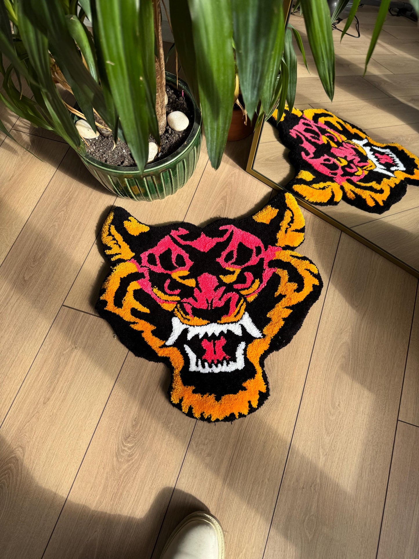 Handmade Tufted Rug, Tiger Fluffy Tufted Rug
