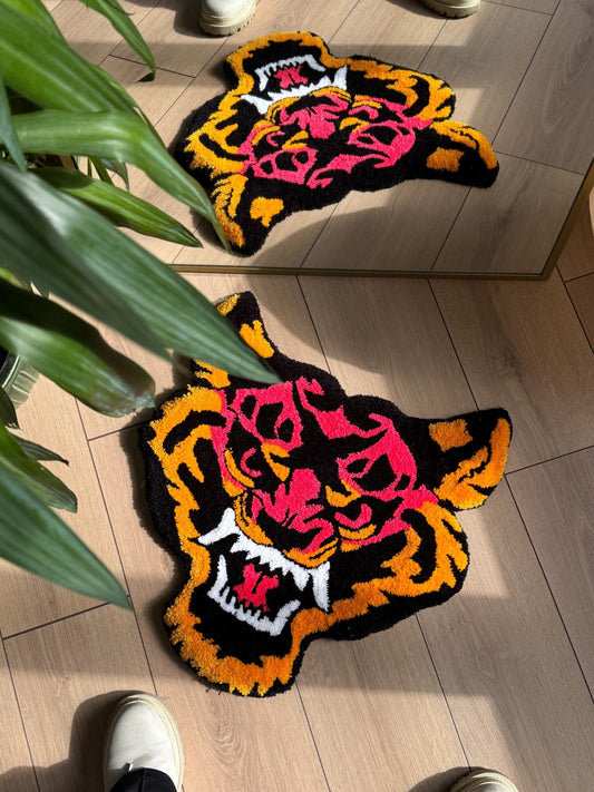 Handmade Tufted Rug, Tiger Fluffy Tufted Rug