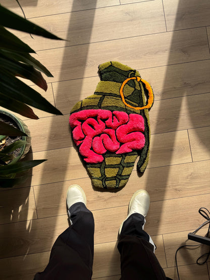 3D Unique Brain Bomb Tufted Rug  Modern Interior Decor