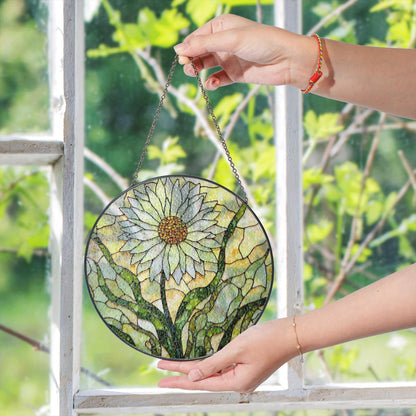 Daisy Stained Glass Suncatcher Window Hanging Gift for Mom Friend