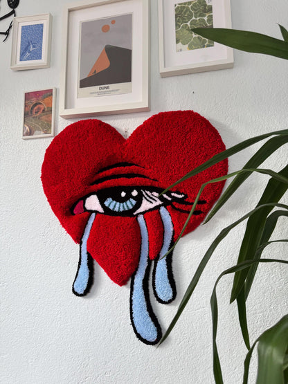 Crying Heart 3D Tufted Rug , Handmade Tufting Rug, Fluffy Rugs