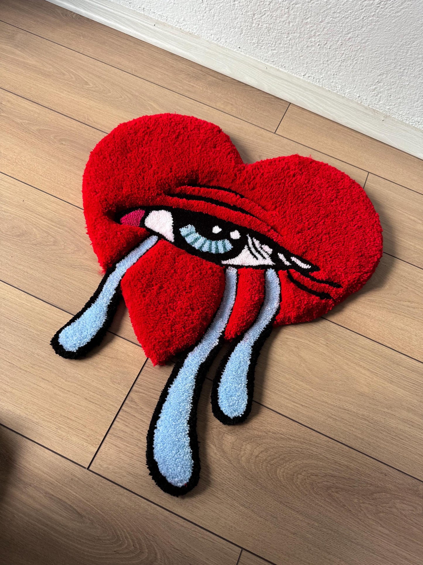 Crying Heart 3D Tufted Rug , Handmade Tufting Rug, Fluffy Rugs