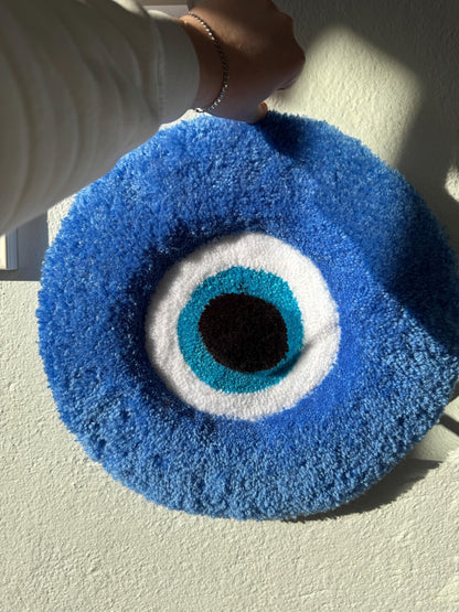 Devil Eye 3D Fluffy Tufted Rug, Wall Hangings, Wall Rug, Tufted Wall Rug, Tufted Wall Art