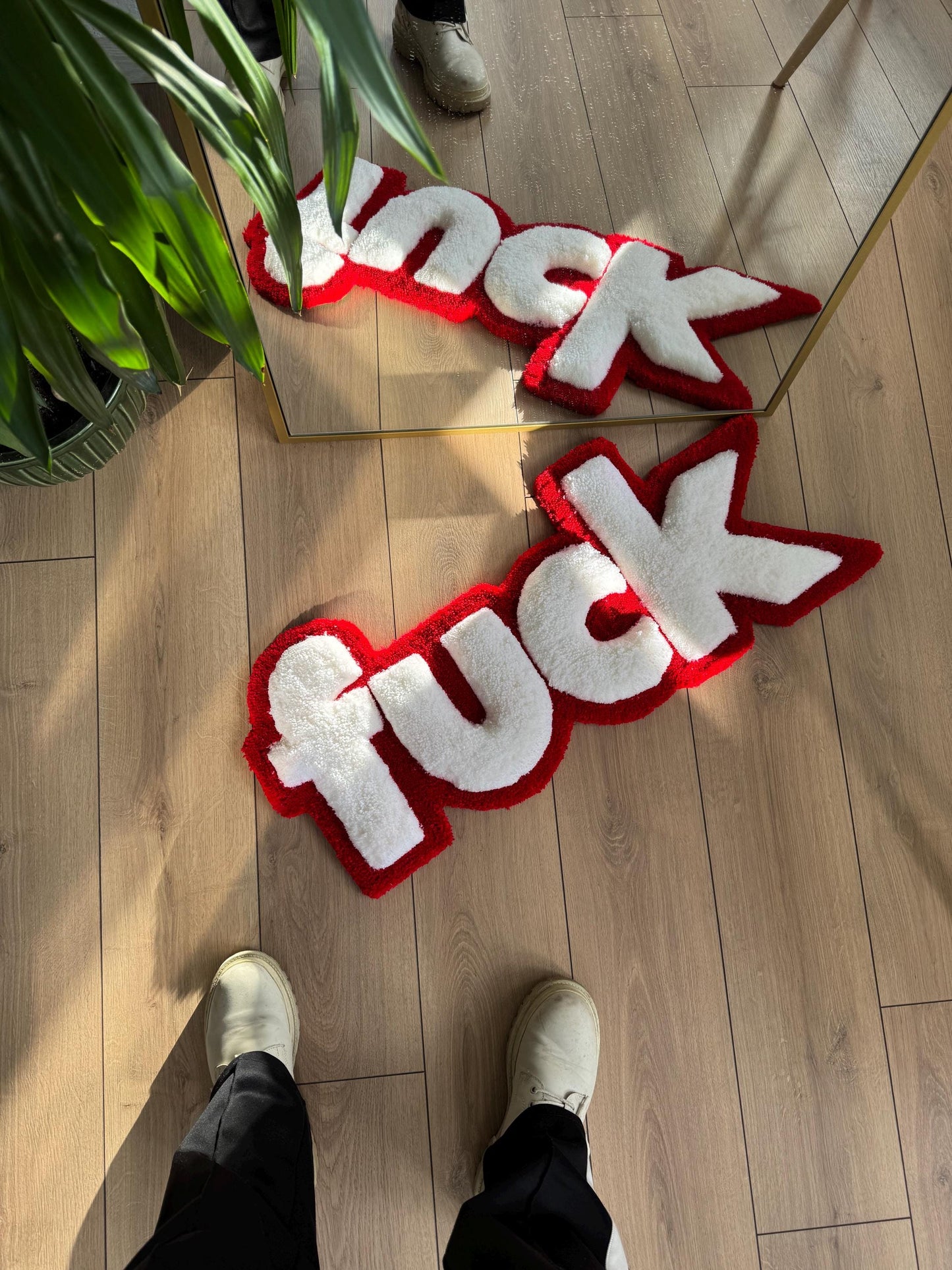 3D F1CK Fluffy Handmade Tufted Rug, 3D Rugs, Funny Room Decor, Unique Home Decor