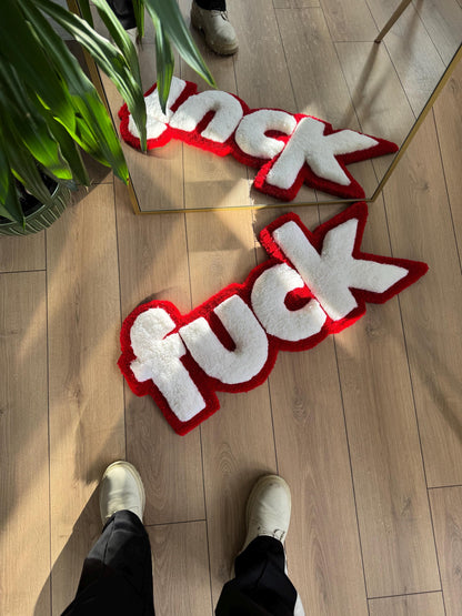 3D F1CK Fluffy Handmade Tufted Rug, 3D Rugs, Funny Room Decor, Unique Home Decor