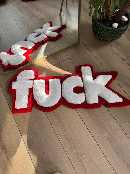 3D F1CK Fluffy Handmade Tufted Rug, 3D Rugs, Funny Room Decor, Unique Home Decor