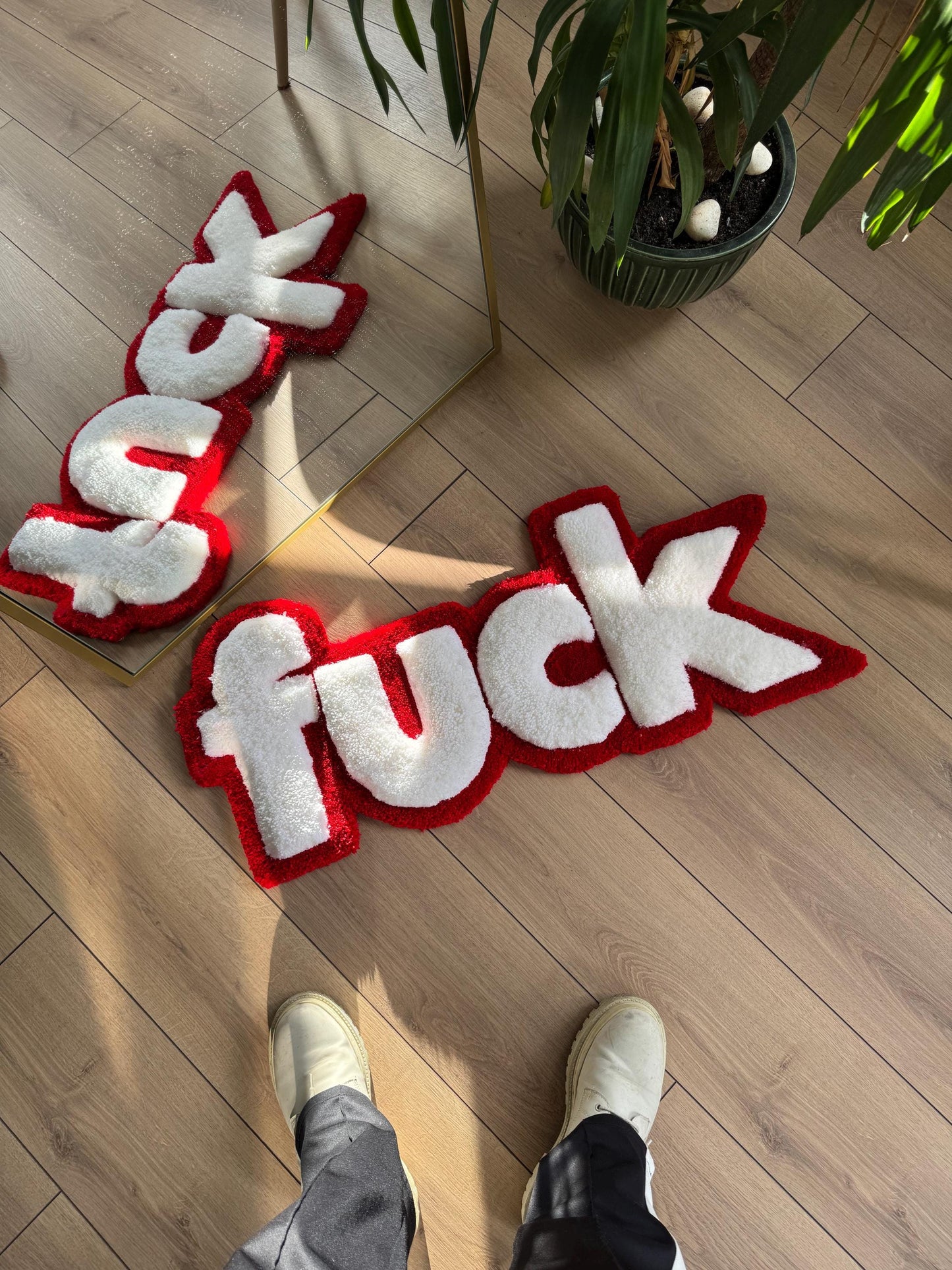 3D F1CK Fluffy Handmade Tufted Rug, 3D Rugs, Funny Room Decor, Unique Home Decor