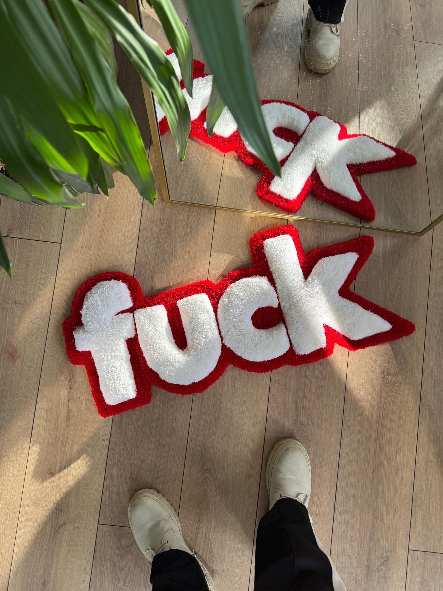 3D F1CK Fluffy Handmade Tufted Rug, 3D Rugs, Funny Room Decor, Unique Home Decor