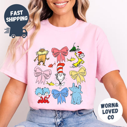 Oh The Places You'll Go When You Read Dr. Seuss Sweatshirt, Gift For Teacher, Girl's Reading Day Outfit, Dr Seuss Birthday Party Tee