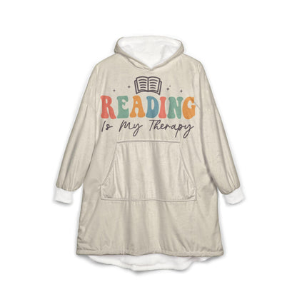 Reading Is My Therapy Blanket Hoodie | Reading Blanket | Hooded Blanket | Hoodie Blanket | Blanket Hoodie | Reading Merch | Hooded Cape