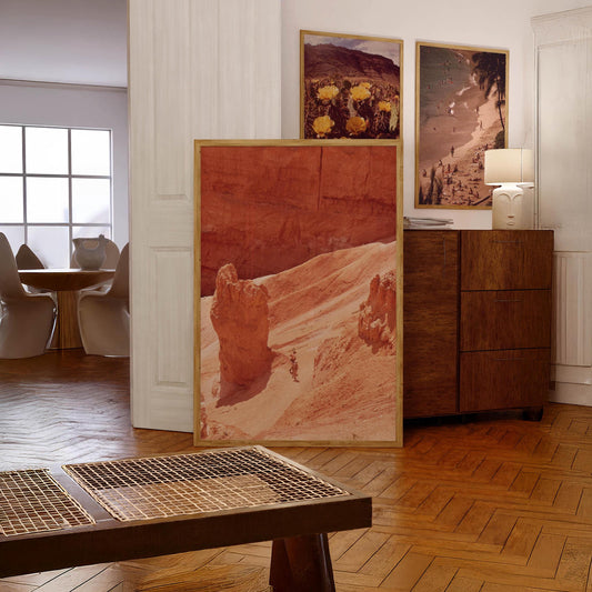 Hiking in the Desert Print Fine Art Photography Desert Hike Vintage Wall Decor Bryce Canyon National Park Photo Retro Y2K 1970s Wall Decor