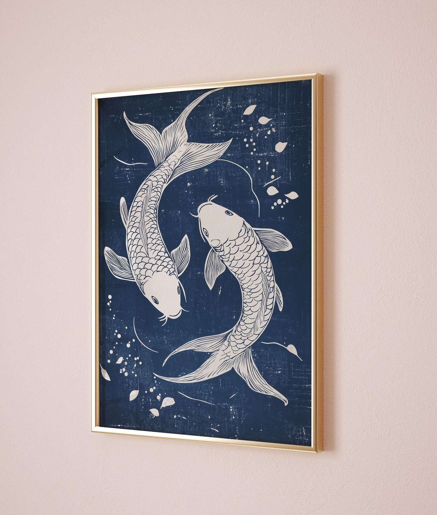 Blue Koi Print, Japanese wall art Print, Vintage Print, Trendy Wall Art, Aesthetic Wall Art, Koi Fish Print, Japanese Print, Gift Idea