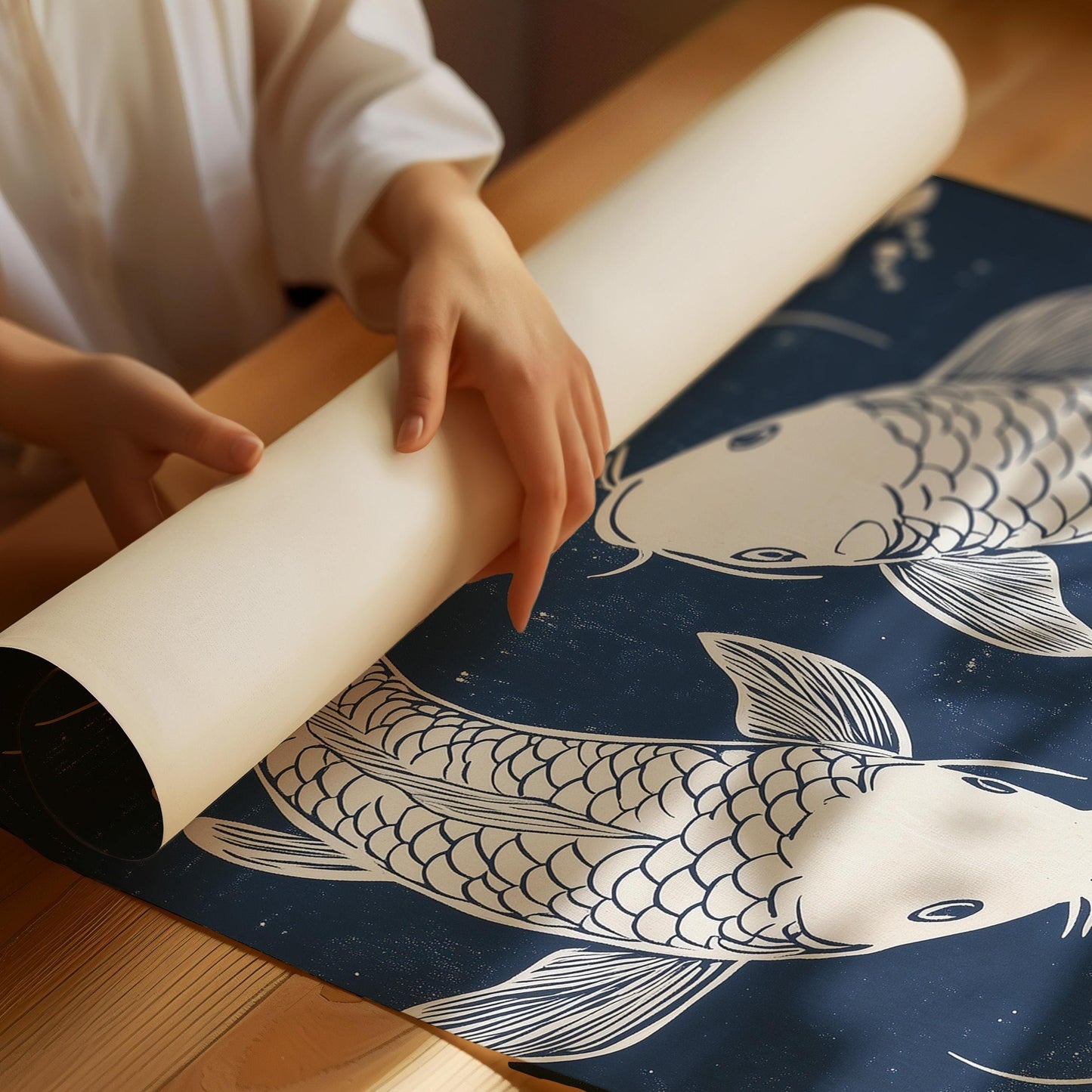 Blue Koi Print, Japanese wall art Print, Vintage Print, Trendy Wall Art, Aesthetic Wall Art, Koi Fish Print, Japanese Print, Gift Idea