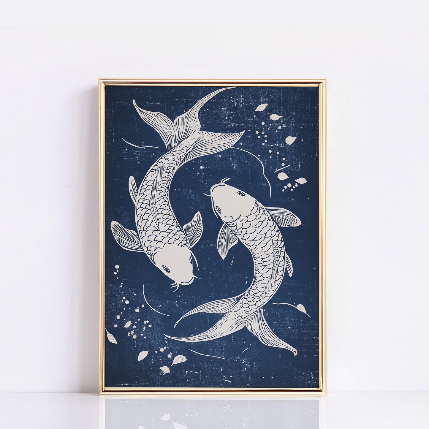 Blue Koi Print, Japanese wall art Print, Vintage Print, Trendy Wall Art, Aesthetic Wall Art, Koi Fish Print, Japanese Print, Gift Idea