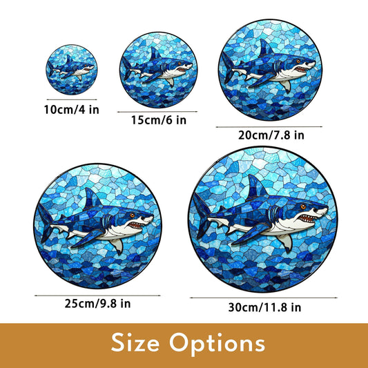 Shark Ocean Suncatcher Stained Glass Window Hanging Gift for Sea Lovers