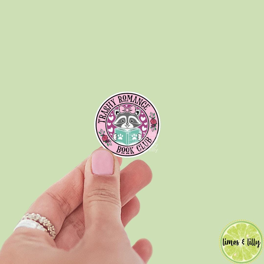 Trashy Romance Book Club Sticker | Raccoon Reading Book Stickers | Kindle Stickers | Bookish Stickers